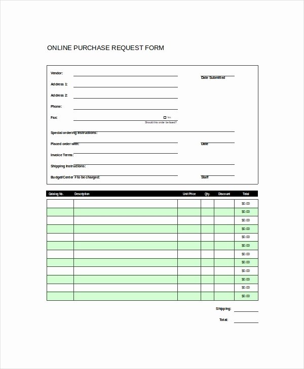 Purchase Request form Template Elegant Excel form Template 6 Free Excel Document Downloads