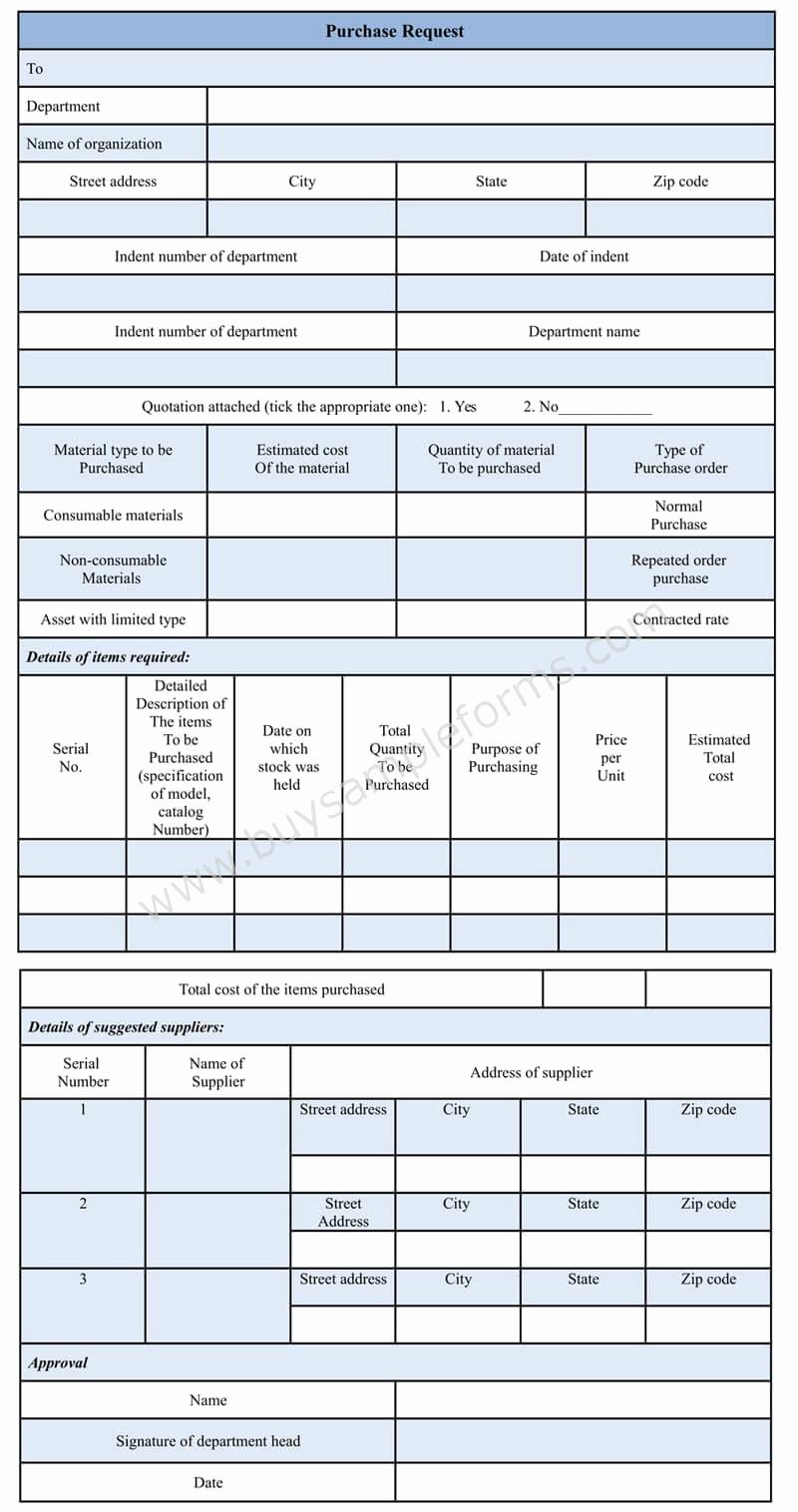 Purchase Request form Template Lovely Purchase Request form