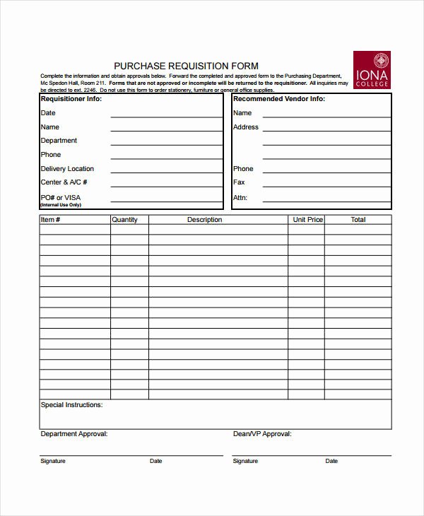 Purchase Request form Template Lovely Requisition form Template 8 Free Pdf Documents Download