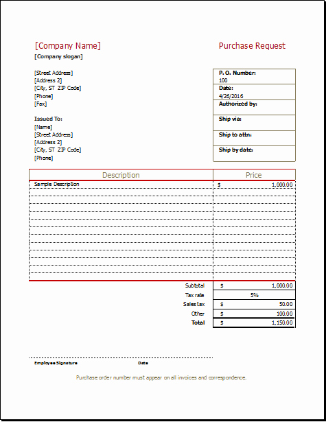 Purchase Request form Template Luxury Purchase Request form Template for Excel