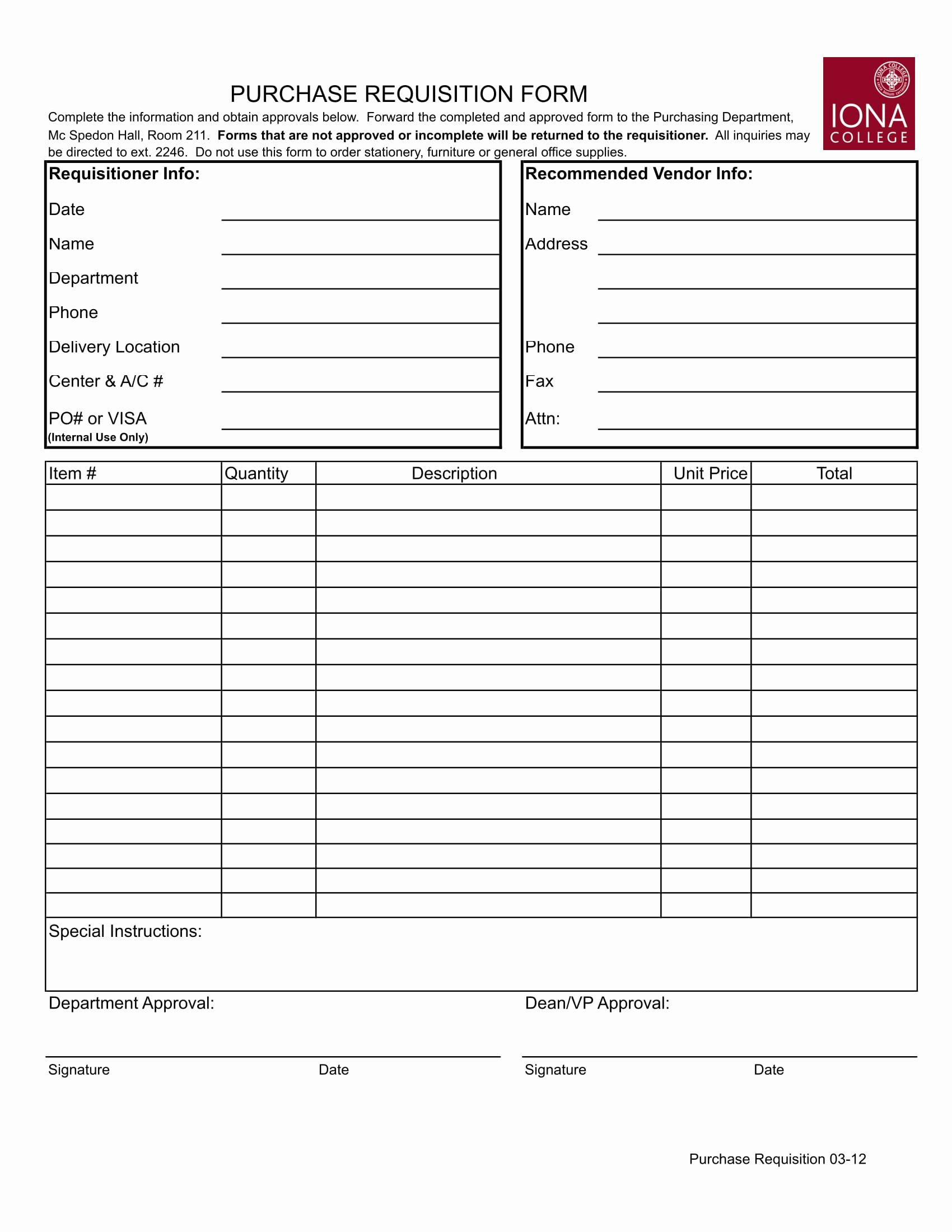 Purchase Request form Template New 4 Purchase Request forms Pdf