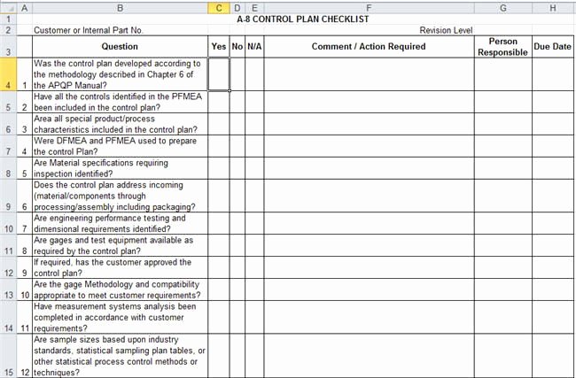 Quality Control Template Excel