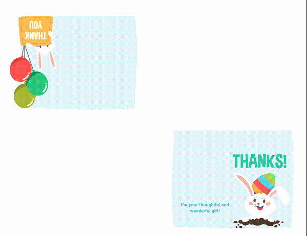 Quarter Fold Card Template Word Unique Easter Thank You Card Quarter Fold