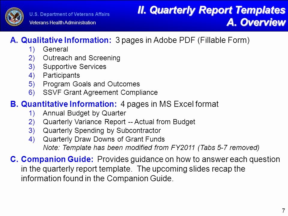 Quarterly Report Example Lovely Supportive Services for Veteran Families Ssvf Program