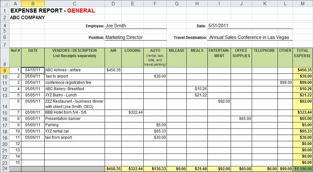 Quarterly Report Template Excel Best Of Excel Template Expenses