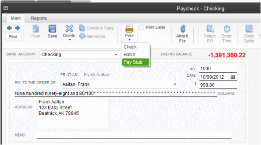 Quickbooks Pay Stub Template Awesome Copy Of Paycheck Stub Bing Images