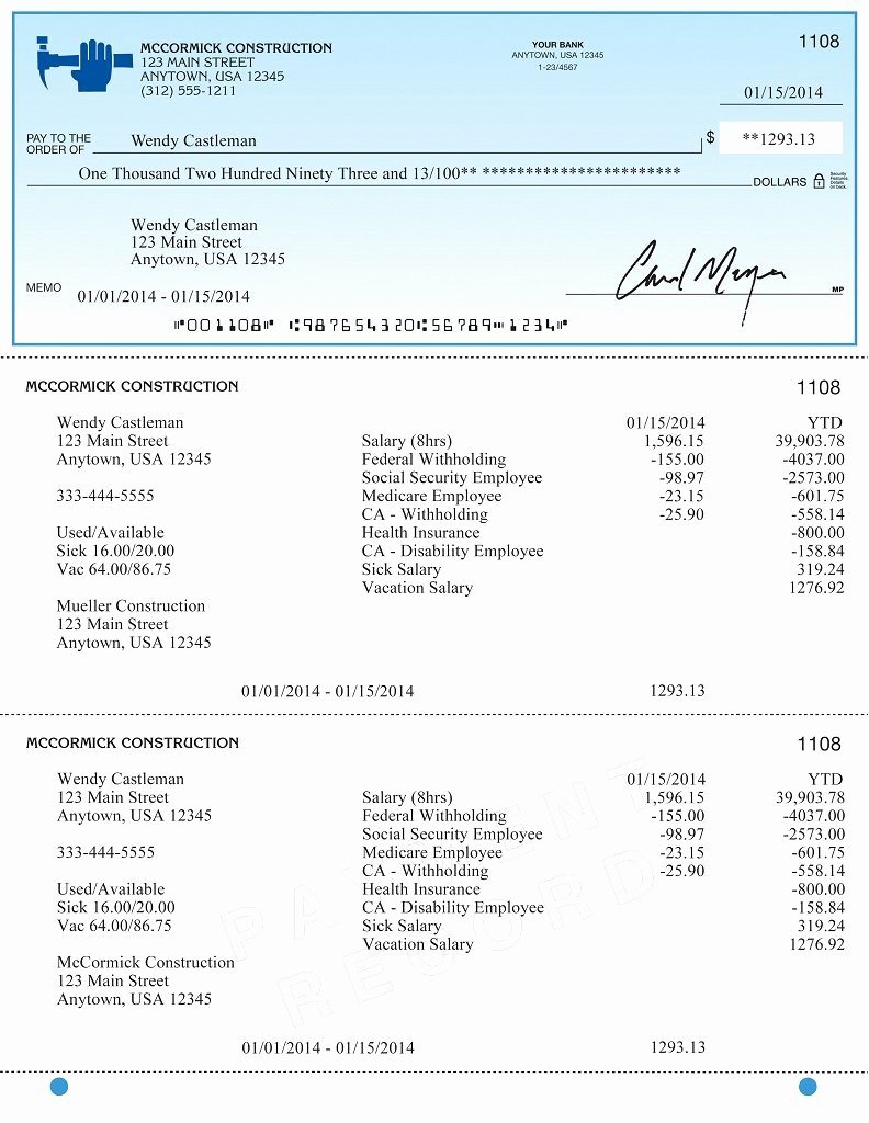 Quickbooks Pay Stub Template Best Of Create Payroll Checks Quickbooks Mentiko