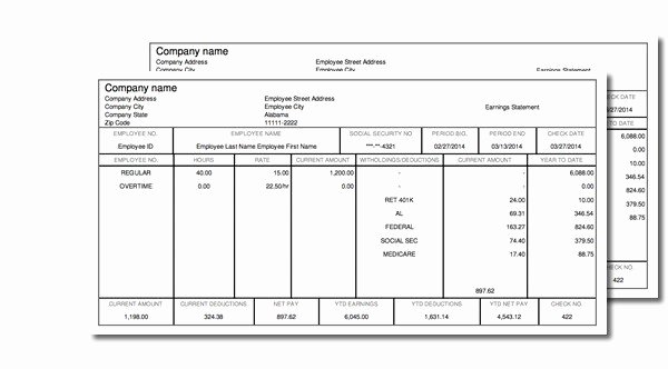 Quickbooks Pay Stub Template Best Of Paycheck Stub Line Free Instant Preview