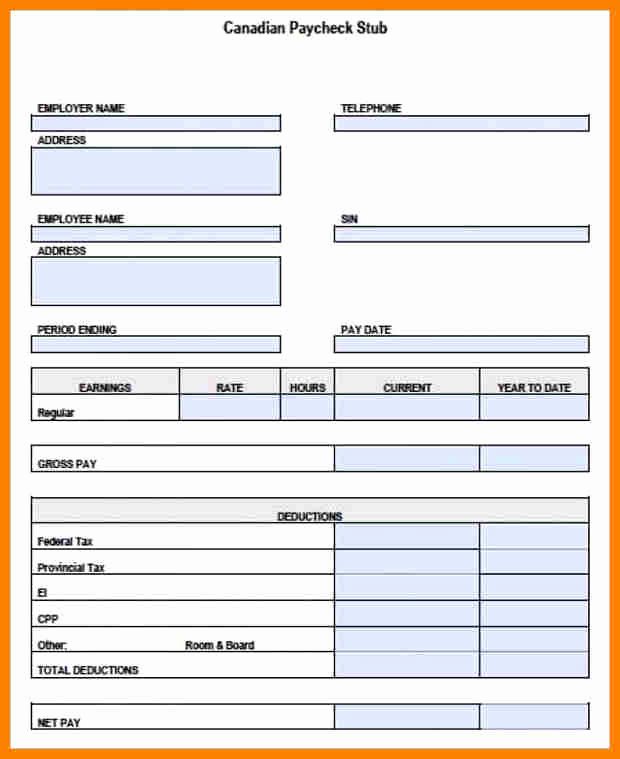 Quickbooks Pay Stub Template Fresh 5 Paycheck Template Pdf