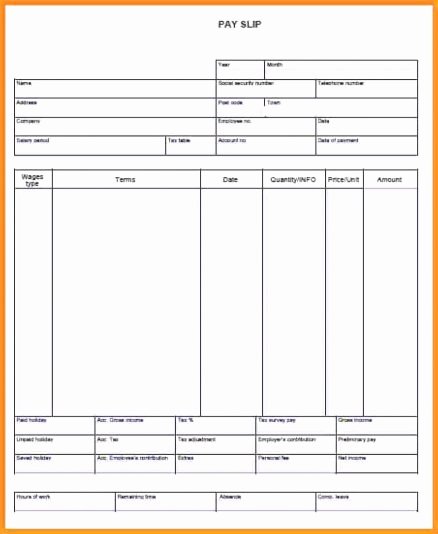 Quickbooks Pay Stub Template Inspirational Pay Stub format Usps Blank Canada Fake Stubs Create