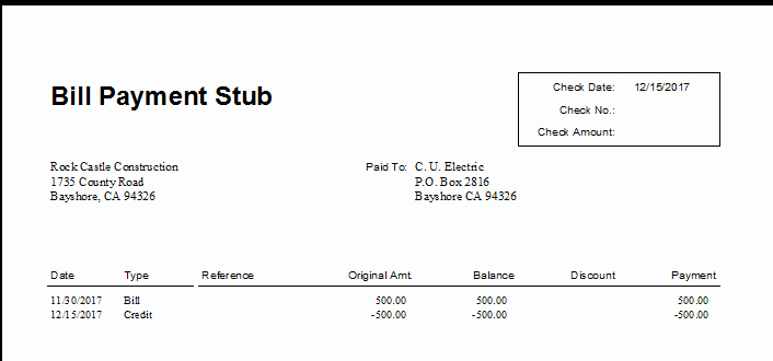 Quickbooks Pay Stub Template Unique Best S Of Zero Balance Bill Quickbooks Pay Stub