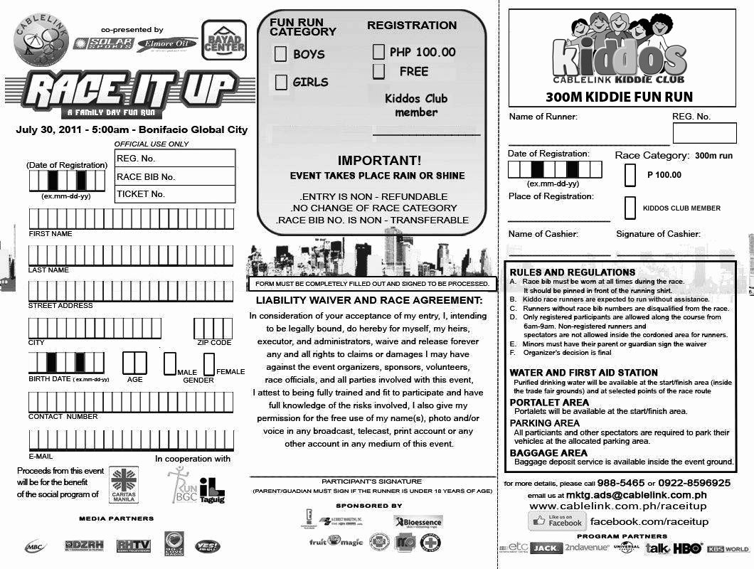 Race Registration form New Race and Help Raise Funds for Caritas Manila Via Race It