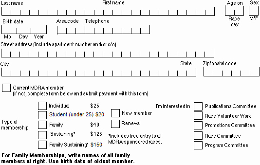 Race Registration form Unique Mdra 7 Mile Race Registration