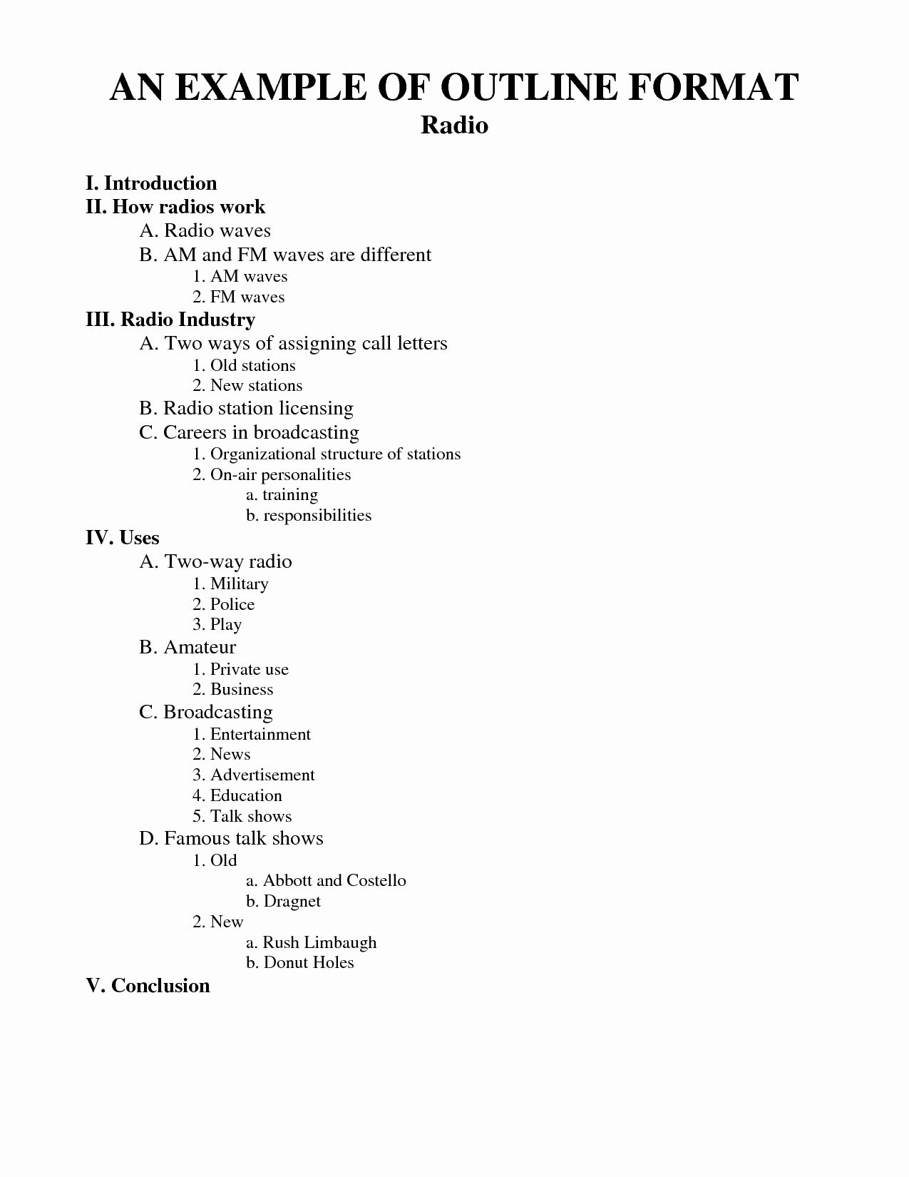 Radio Show format Template Best Of Apa Outline Examples Pdf