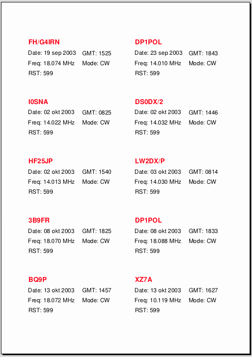 Radio Show format Template Elegant Xlog A Logging Program for Hamradio Operators