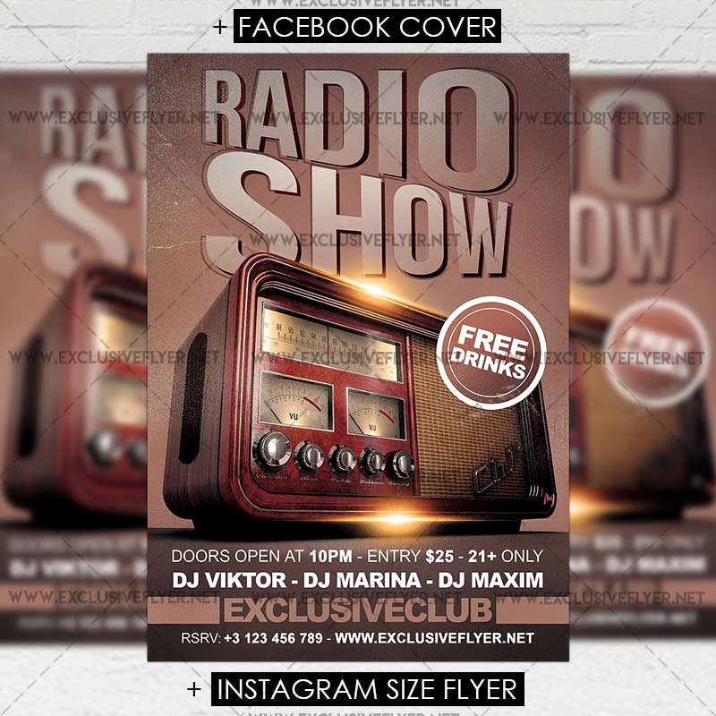 Radio Show format Template Fresh Radio Show – Premium A5 Flyer Template