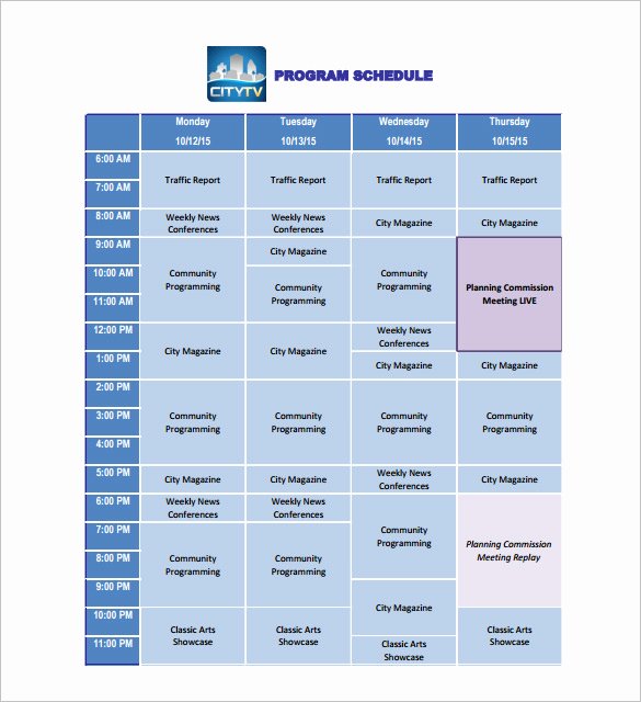 Radio Show format Template Lovely 11 Program Schedule Templates Doc Pdf