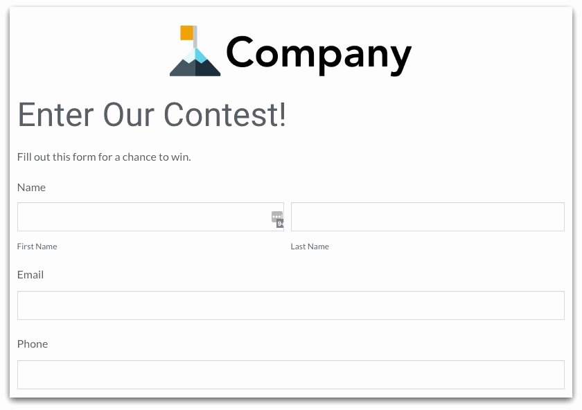 Raffle Entry form Template Elegant Contest form