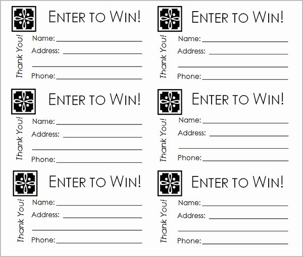 Raffle Entry form Template Luxury Free Printable Raffle Tickets