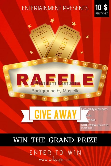 Raffle Flyer Template Elegant Red Raffle Poster Template