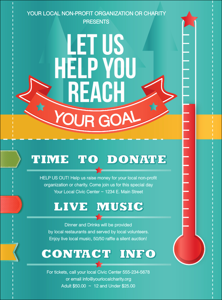 Raffle Flyer Template Free Inspirational Fundraising thermometer Flyer