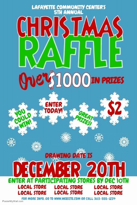 Raffle Flyer Template Unique Christmas Raffle Template