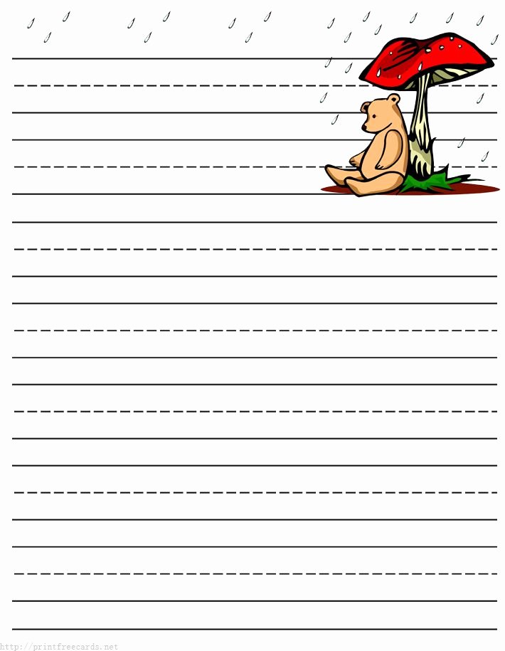 Raindrop Writing Template New Teddy Bear Free Printable Stationery for Kids Primary