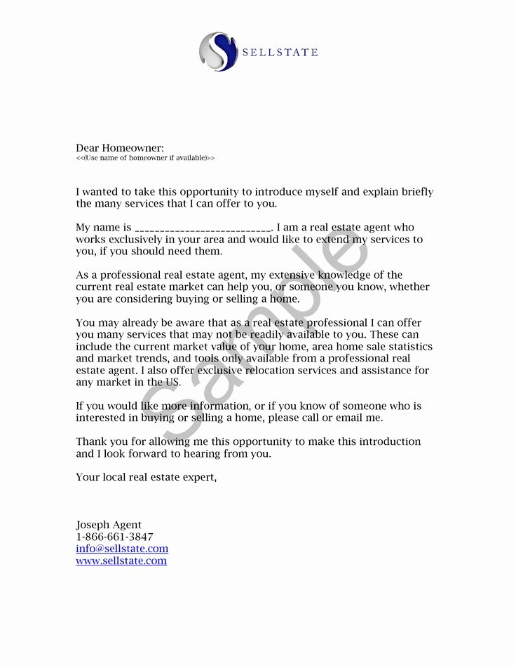 Real Estate Agent Introduction Letter Best Of Real Estate Letters Of Introduction Introduction Letter