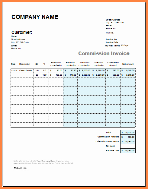 Real Estate Commission Invoice Inspirational 6 Mission Bill format In Word