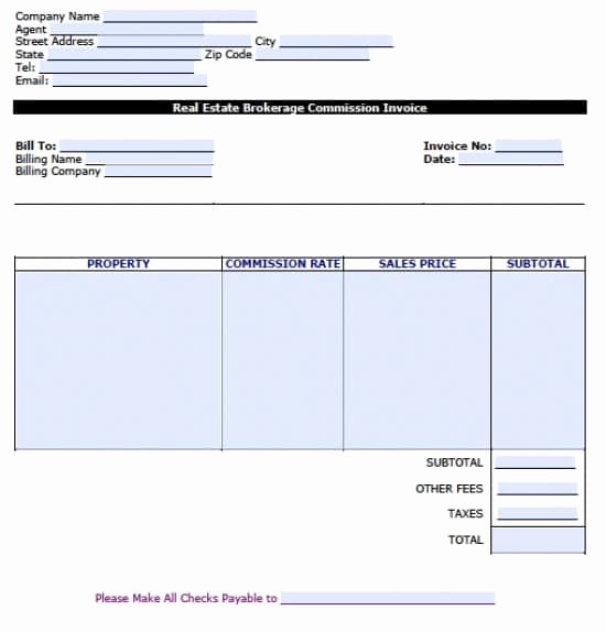 Real Estate Commission Invoice Lovely Free Brokerage Mission Invoice Template