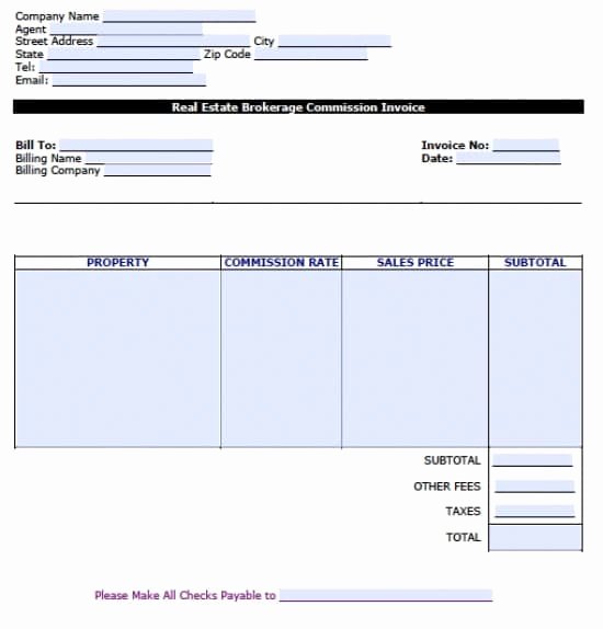 Real Estate Commission Invoice Lovely Free Brokerage Mission Invoice Template