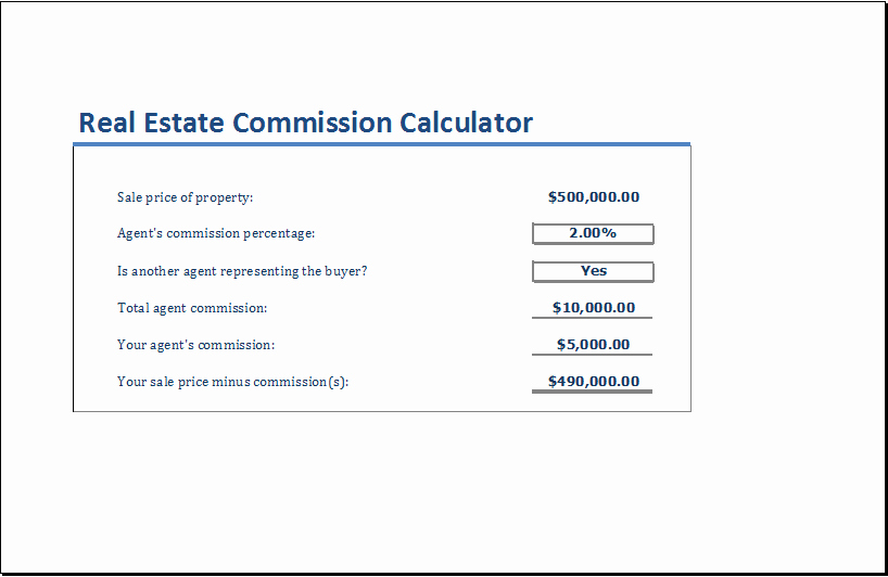 Real Estate Commission Invoice Template Awesome Real Estate Mission Calculator Template