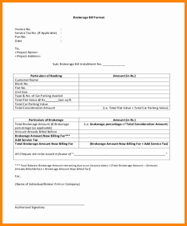 Real Estate Commission Invoice Template New 16 Broker Bill format