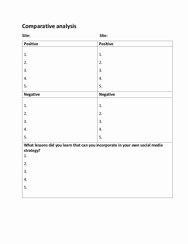 Real Estate Comparative Market Analysis Excel Template Lovely Parative Analysis Template Free Download Elsevier