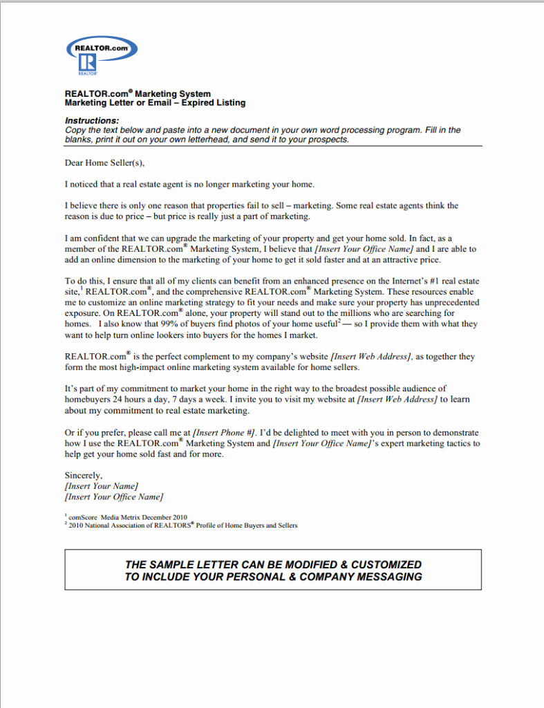 Real Estate Offer Letter Template Free Best Of the Best Expired Listing Letter S for 2014