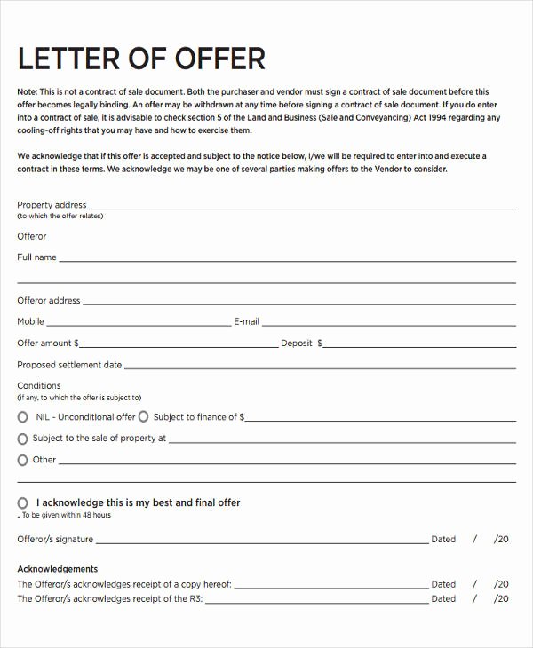 Real Estate Offer Letter Template Free Luxury 66 Fer Letter Templates Word Google Docs Apple