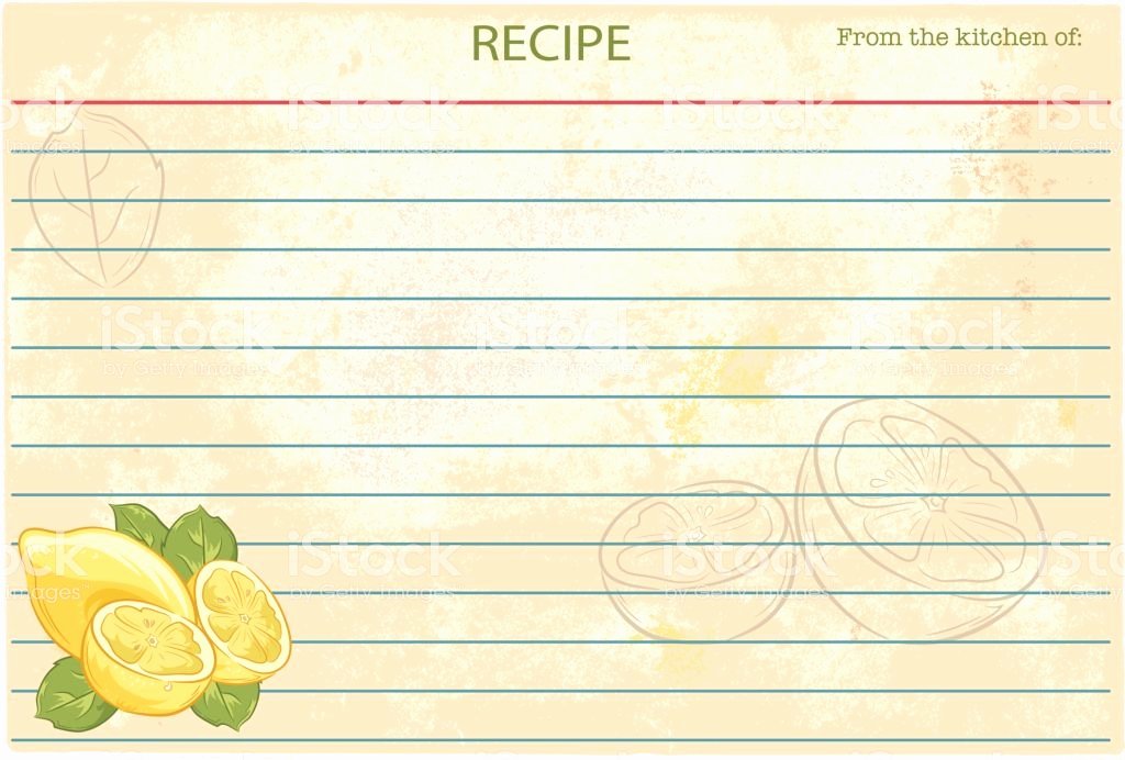 Recipe Cost Card Template Beautiful Old Fashioned Recipe Card Template Lemons Stock Vector Art