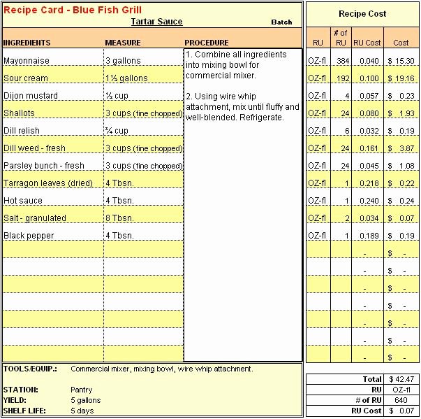 Recipe Cost Card Template Elegant Download Menu &amp; Recipe Cost Spreadsheet Template Cakepins