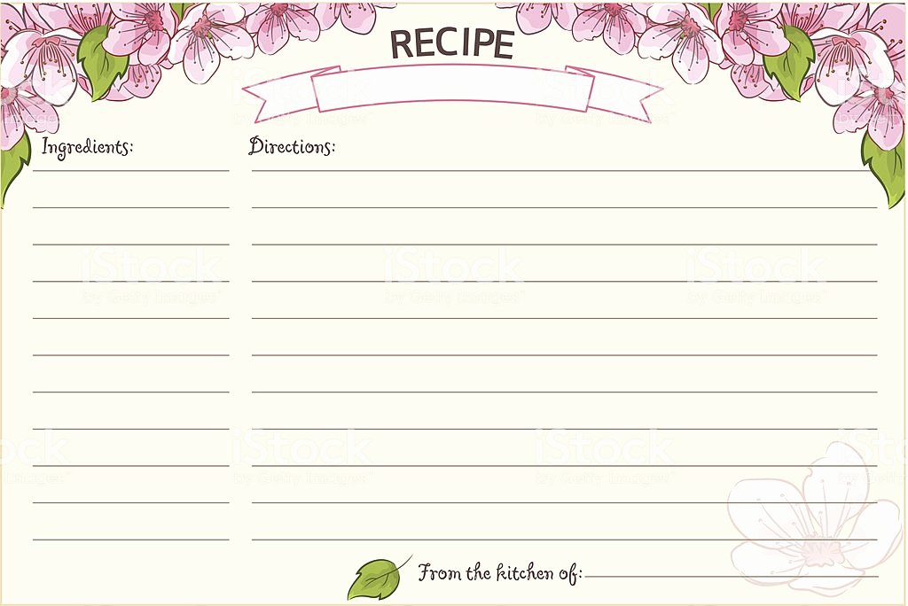 Recipe Cost Card Template Unique Old Fashioned Recipe Card Template Floral Stock Vector Art