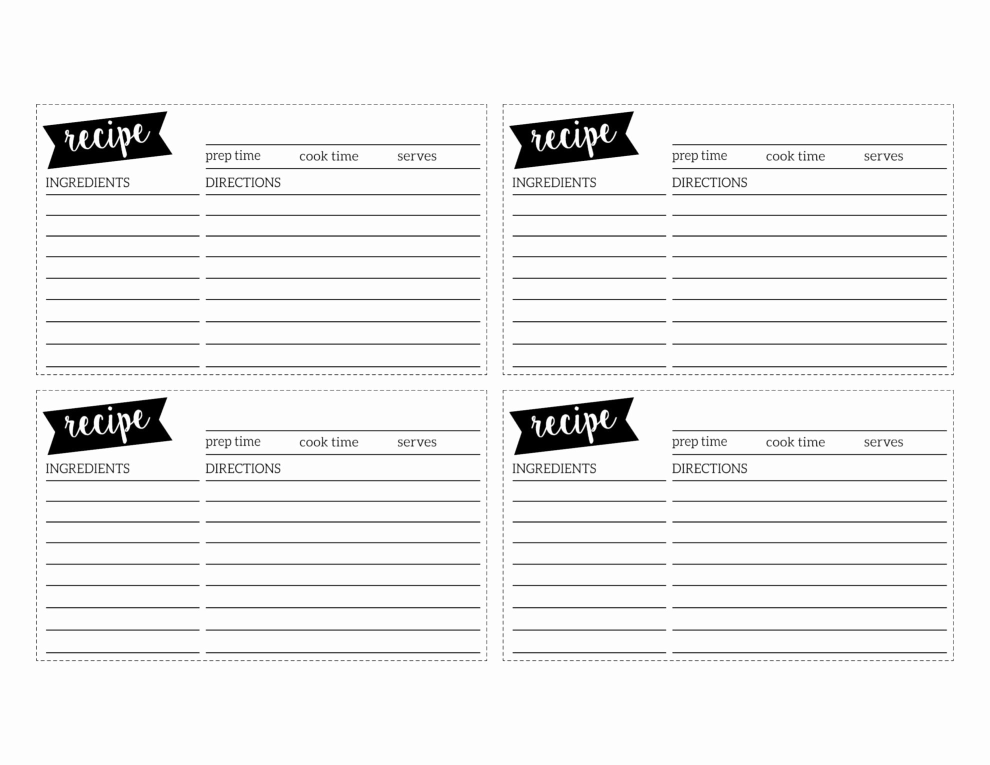 Recipe Template Excel Beautiful Free Recipe Card Template Printable Paper Trail Design