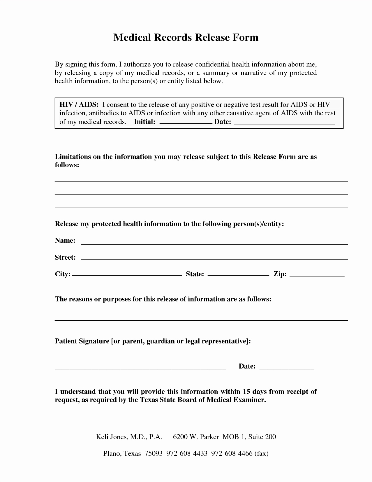 Records Release form Best Of Medical Records Release form – Templates Free Printable