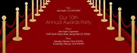 Red Carpet Invitation Template Free Beautiful Free theme Party Line Invitations