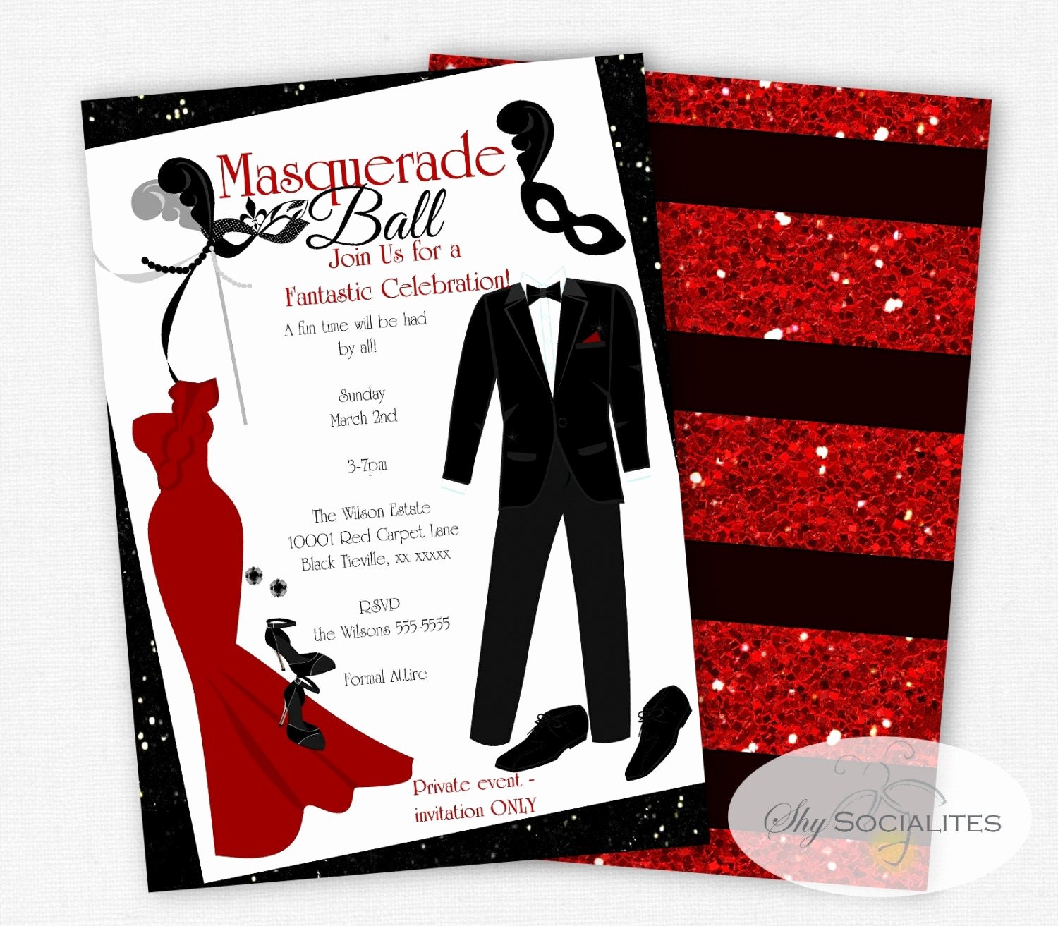 Red Carpet Invitation Template Free Elegant Masquerade Ball Invitation formal event Prom Red Carpet