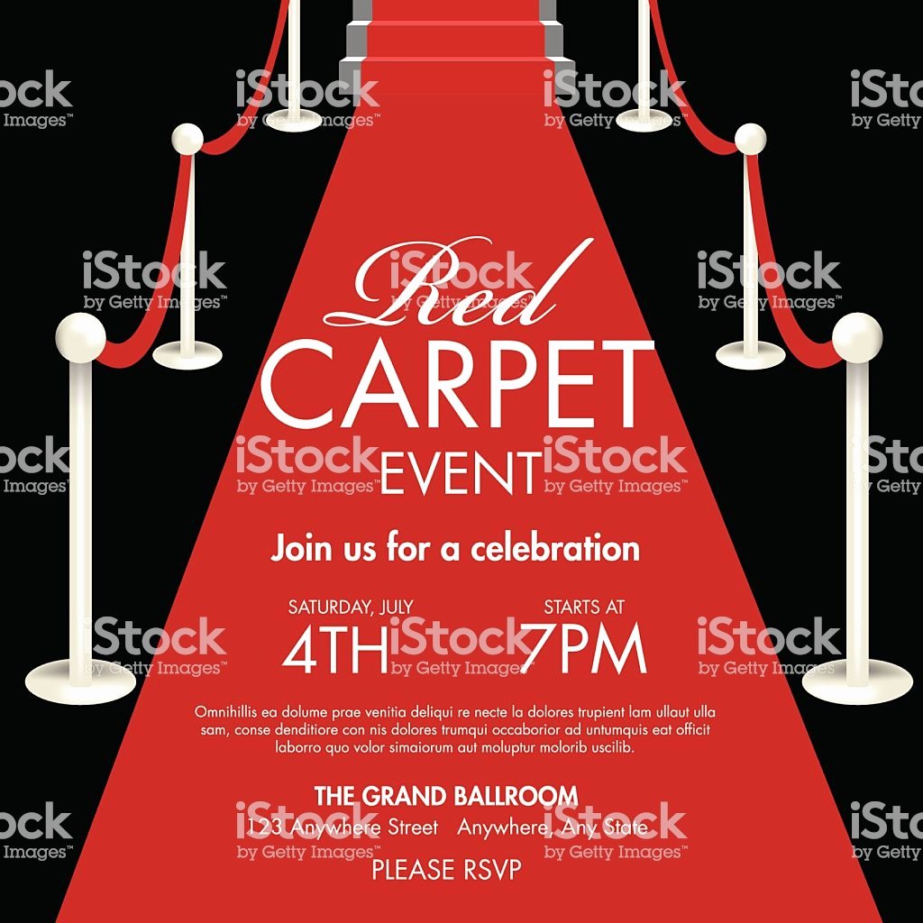 Red Carpet Invitation Template Free Luxury Vintage Style Red and Black Carpet event Ticket Invitation