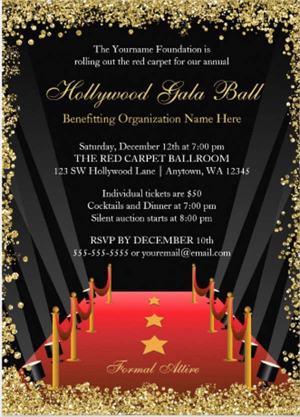 Red Carpet Invitation Template Free Unique Hollywood Red Carpet Invitations Eyerunforpob