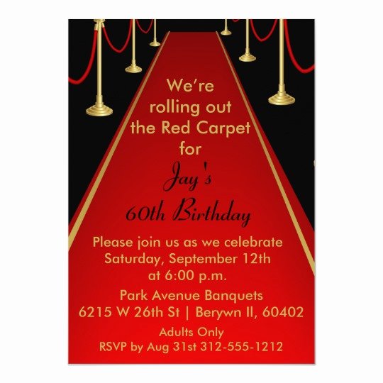 Red Carpet Invitation Template Free Unique Red Carpet Invitation Hollywood theme Sweet 16