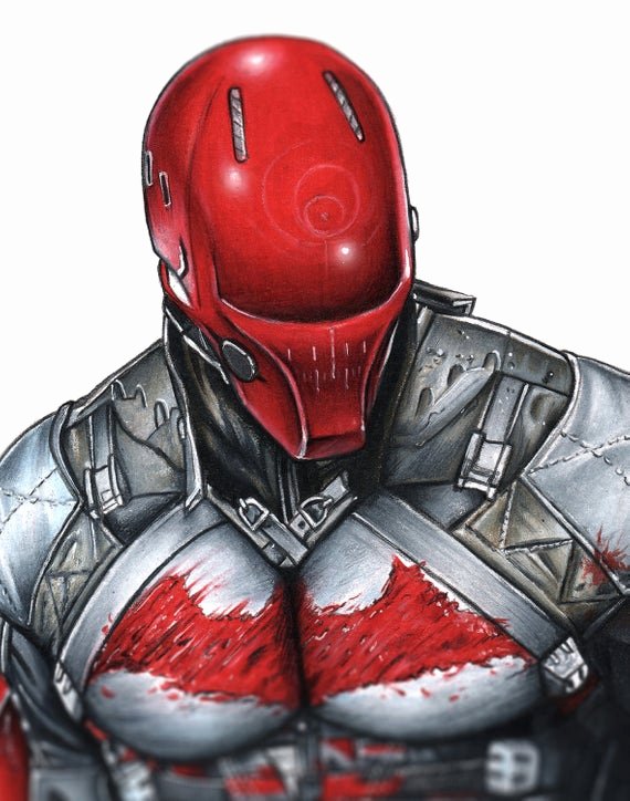 Red Hood Helmet Foam Template Beautiful Red Hood Arkham Knight Illustrated Giclee Print