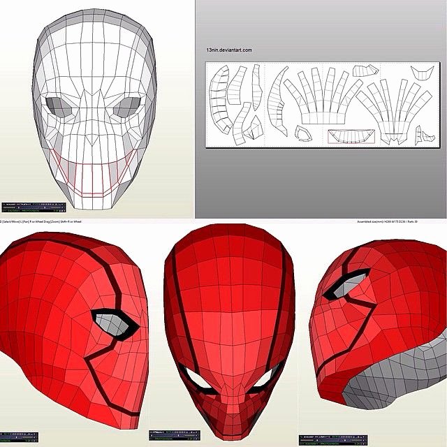 Red Hood Helmet Foam Template Elegant Red Hood Helmet Pepakura Red Hood Costume