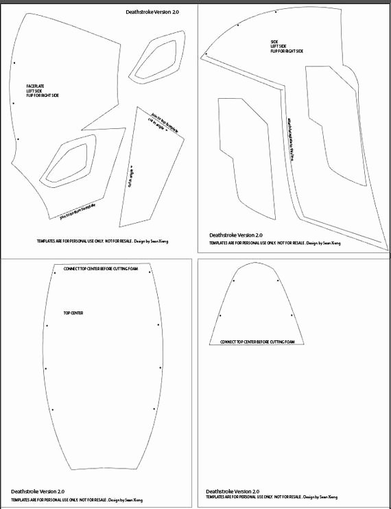 Red Hood Helmet Foam Template Lovely Deathstroke V2 0 From Xiengprod On Etsy Studio