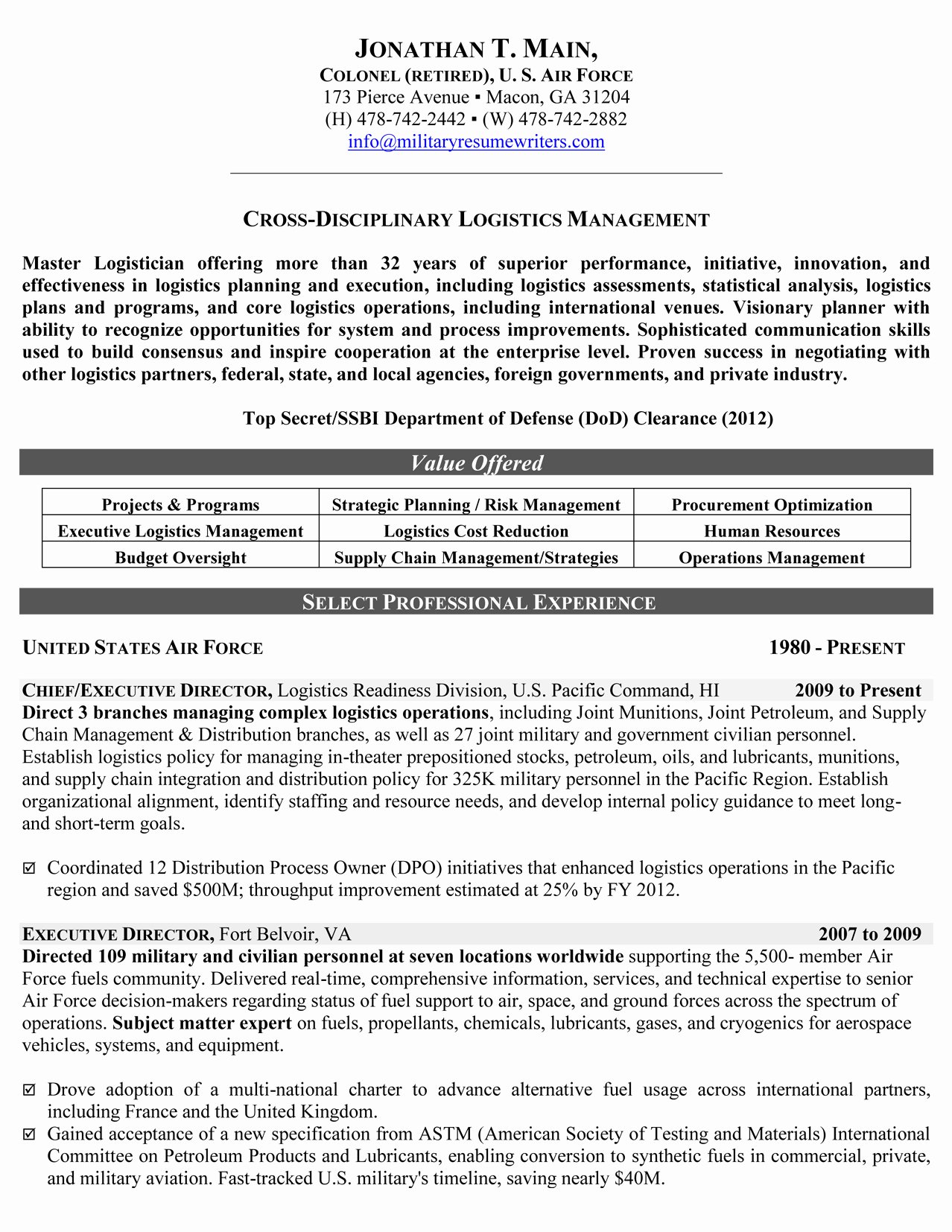 Reentering the Workforce Resume Examples Lovely Military Resume Samples &amp; Examples